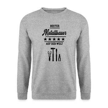 Bester Metallbauer Metallbau Metaller Schlosserei - Unisex Pullover - Weißgrau meliert - Vorne - Alina (178cm) & Michal (187cm)