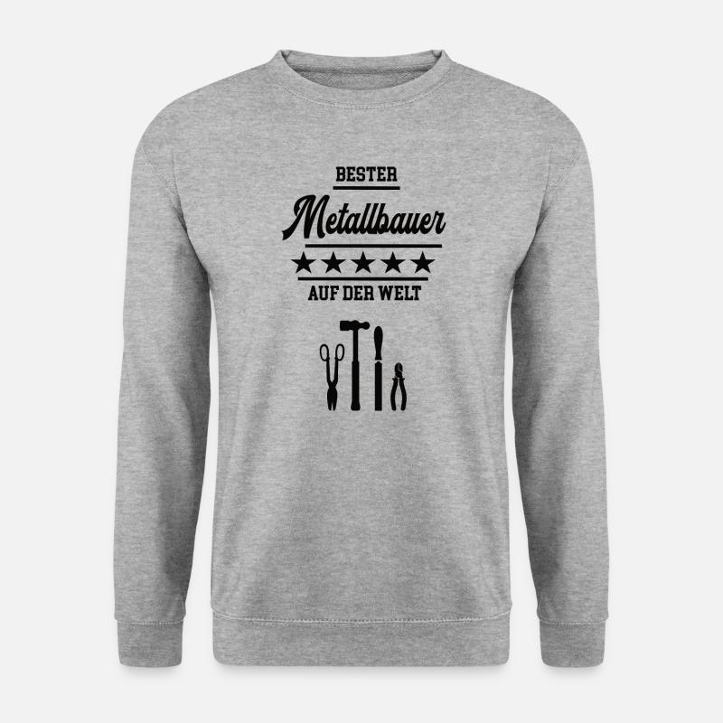 Bester Metallbauer Metallbau Metaller Schlosserei - Unisex Pullover - Weißgrau meliert
