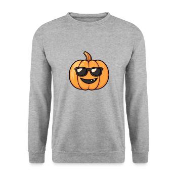 Pumpkin Halloween Autumn Sunglasses - Unisex Sweatshirt - salt & pepper - Front - Alina (178cm) & Michal (187cm)