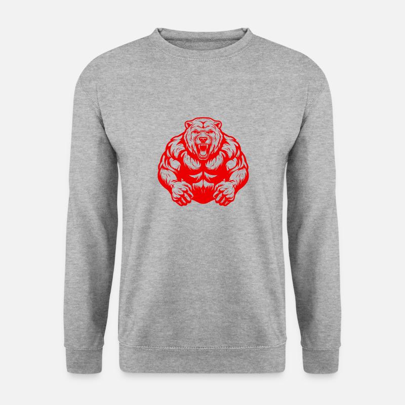 Grizzly Bear Muscles Workout - Unisex Sweatshirt - salt & pepper