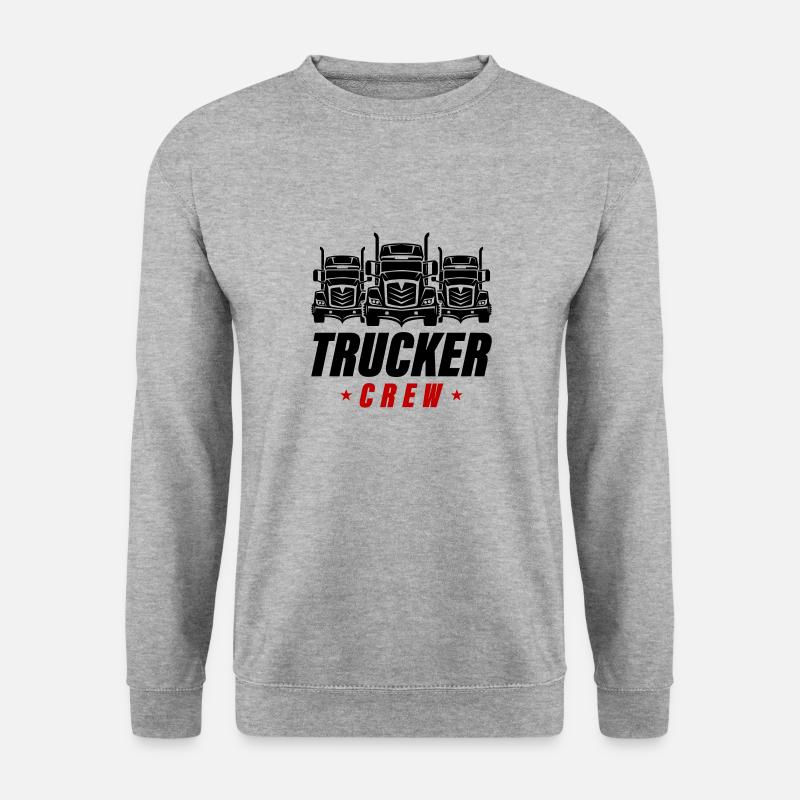 Trucker Crew - Unisex Pullover - Weißgrau meliert