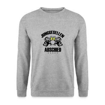 Junggesellenabschied Party Affen - Unisex Pullover - Weißgrau meliert - Vorne - Alina (178cm) & Michal (187cm)