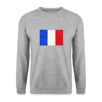 French flag tricolor France - Unisex Sweatshirt - salt & pepper - Front - Alina (178cm) & Michal (187cm)