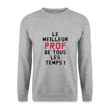 Le meilleur Prof de tous les temps ! - Sweat-shirt Unisexe - gris chiné - Devant - Alina (178cm) & Michal (187cm)