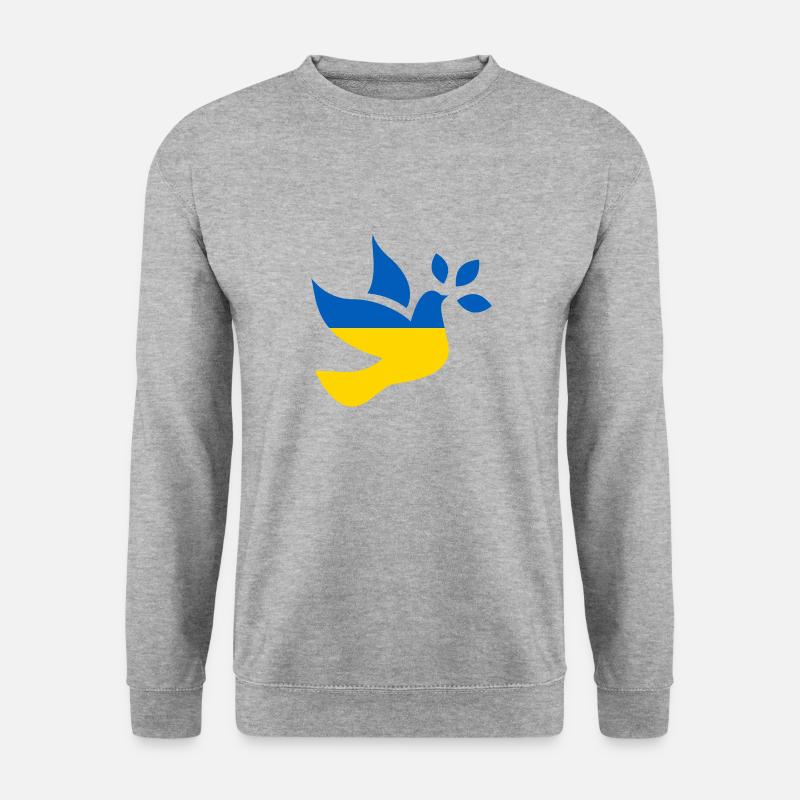 Krieg in der Ukraine - Friedenstaube - Unisex Pullover - Weißgrau meliert