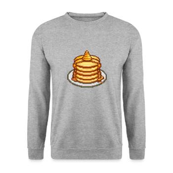 Icône de pixel de crêpe - Sweat-shirt Unisexe - gris chiné - Devant - Alina (178cm) & Michal (187cm)
