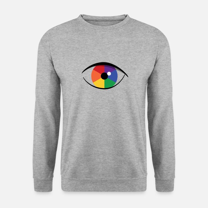 Auge - Unisex Pullover - Weißgrau meliert