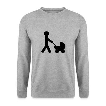 father and stroller - Unisex Sweatshirt - salt & pepper - Front - Alina (178cm) & Michal (187cm)