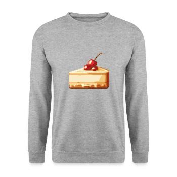 Cheesecake Pixel - Unisex Sweatshirt - salt & pepper - Front - Alina (178cm) & Michal (187cm)