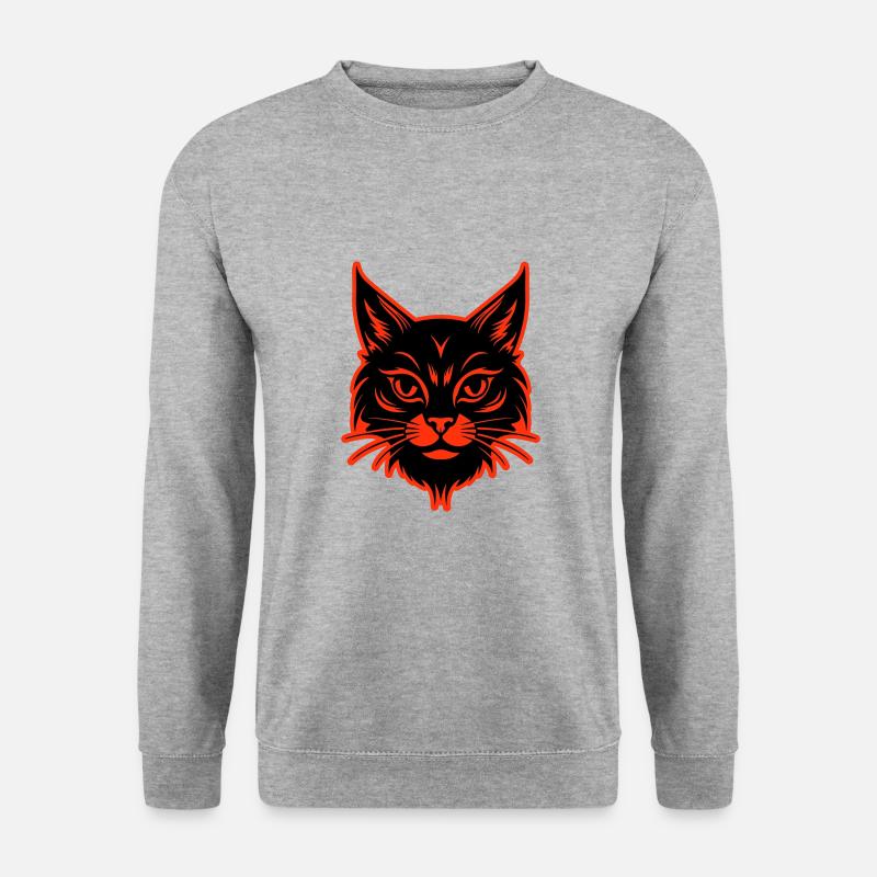 Cat Head - Unisex Sweatshirt - salt & pepper