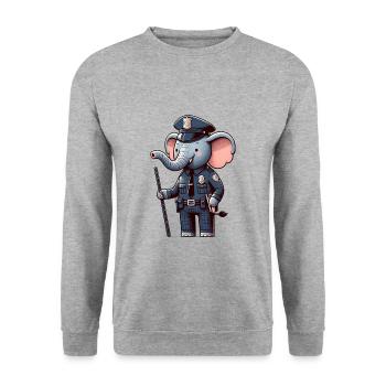 Cute Elephant Police Officer - Unisex Pullover - Weißgrau meliert - Vorne - Alina (178cm) & Michal (187cm)