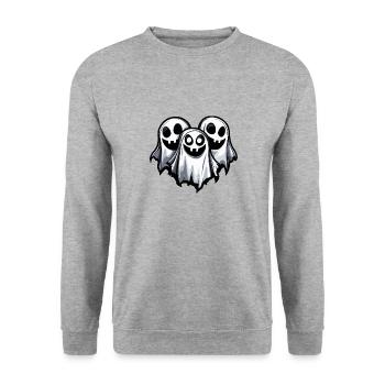 Ghosts Halloween Ghost - Unisex Sweatshirt - salt & pepper - Front - Alina (178cm) & Michal (187cm)