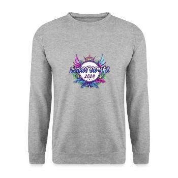 Lloret De Mar 2024 Bunt - Unisex Pullover - Weißgrau meliert - Vorne - Alina (178cm) & Michal (187cm)