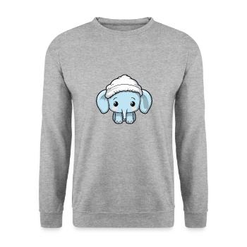 Elephant Winter Animal Baby Comic - Unisex Sweatshirt - salt & pepper - Front - Alina (178cm) & Michal (187cm)