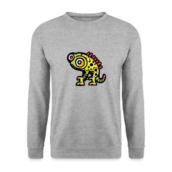 Caméléon Halloween Bande dessinée drôle - Sweat-shirt Unisexe - gris chiné - Devant - Alina (178cm) & Michal (187cm)