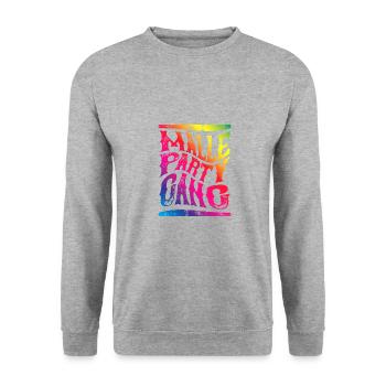 Malle Party Gang Team Mallorca - Unisex Pullover - Weißgrau meliert - Vorne - Alina (178cm) & Michal (187cm)