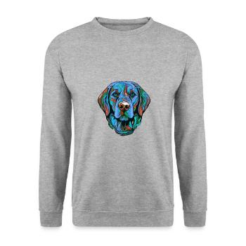 Labrador Dog Portrait Colorful - Unisex Sweatshirt - salt & pepper - Front - Alina (178cm) & Michal (187cm)
