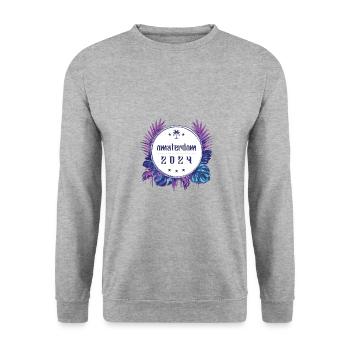 Amsterdam 2024 - Sweat-shirt Unisexe - gris chiné - Devant - Alina (178cm) & Michal (187cm)