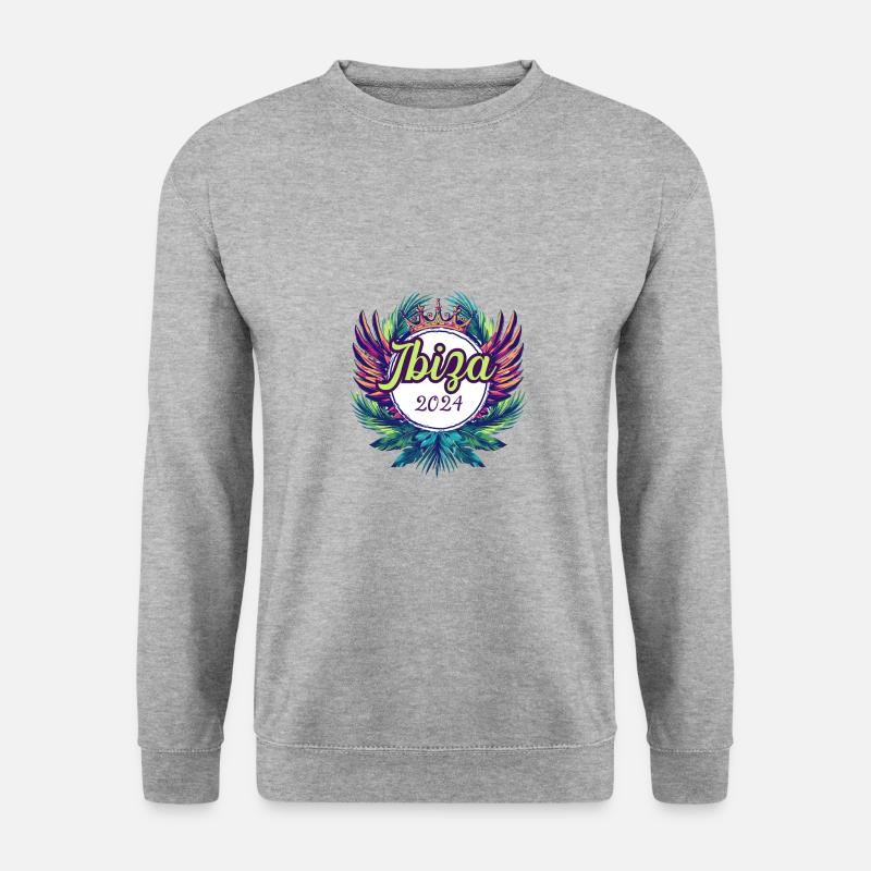 Ibiza 2024 Bunt - Unisex Pullover - Weißgrau meliert