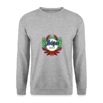 Ibiza 2024 Team - Unisex Pullover - Weißgrau meliert - Vorne - Alina (178cm) & Michal (187cm)