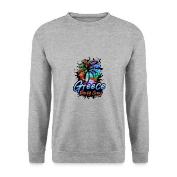 Greece Party Crew Vacation - Unisex Sweatshirt - salt & pepper - Front - Alina (178cm) & Michal (187cm)