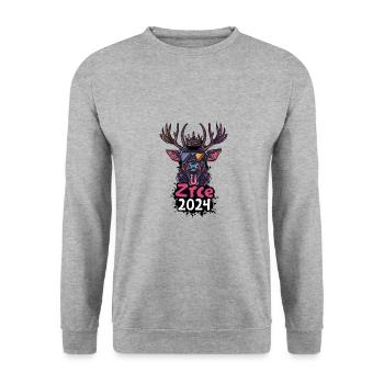 Zrce 2024 Hirsch - Unisex Sweatshirt - salt & pepper - Front - Alina (178cm) & Michal (187cm)