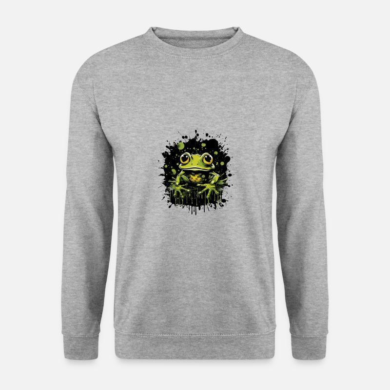 Frosch Tier - Unisex Pullover - Weißgrau meliert