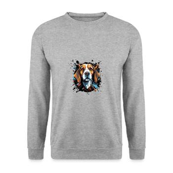 Beagle Dog Portrait - Unisex Sweatshirt - salt & pepper - Front - Alina (178cm) & Michal (187cm)