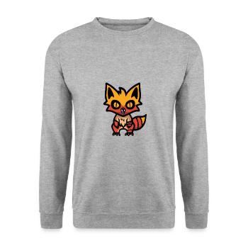 Fuchs Halloween Comic - Unisex Pullover - Weißgrau meliert - Vorne - Alina (178cm) & Michal (187cm)