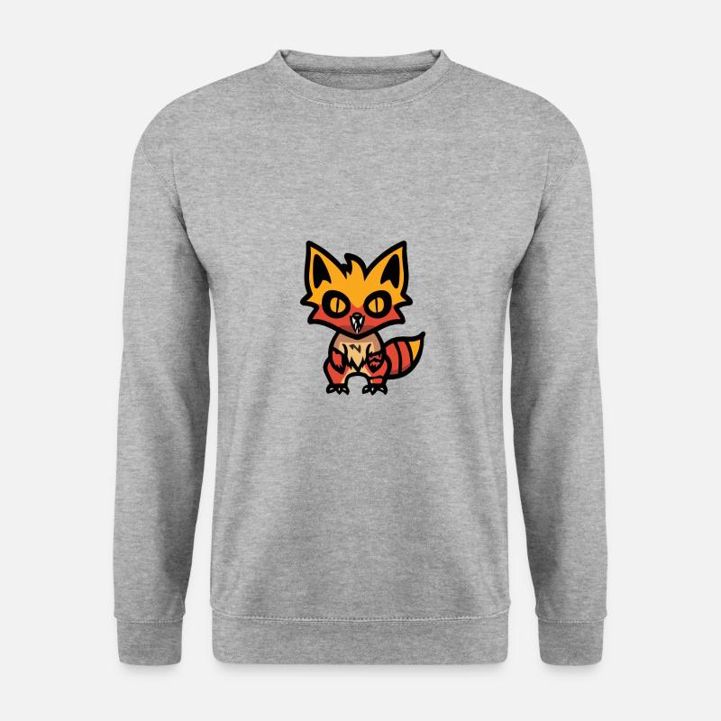 Fuchs Halloween Comic - Unisex Pullover - Weißgrau meliert
