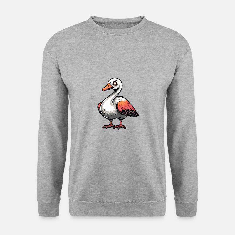 Gans Halloween Comic Zombie - Unisex Pullover - Weißgrau meliert