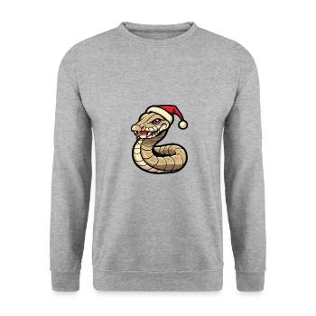 Snake Cobra Christmas - Unisex Sweatshirt - salt & pepper - Front - Alina (178cm) & Michal (187cm)
