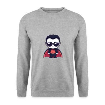 Vampire Halloween - Unisex Sweatshirt - salt & pepper - Front - Alina (178cm) & Michal (187cm)