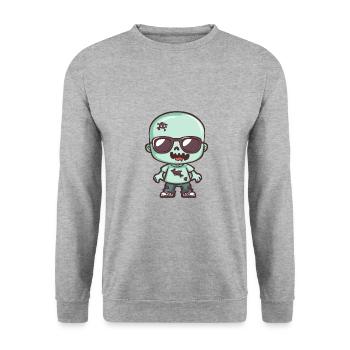 Zombie Halloween - Sweat-shirt Unisexe - gris chiné - Devant - Alina (178cm) & Michal (187cm)