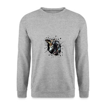 Tête de licorne Portrait Couronne - Sweat-shirt Unisexe - gris chiné - Devant - Alina (178cm) & Michal (187cm)