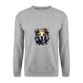 Beagle tête de chien Portrait Couronne - Sweat-shirt Unisexe - gris chiné - Devant - Alina (178cm) & Michal (187cm)