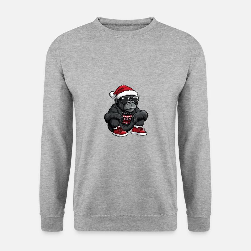 Noël Gorilla Noël - Sweat-shirt Unisexe - gris chiné