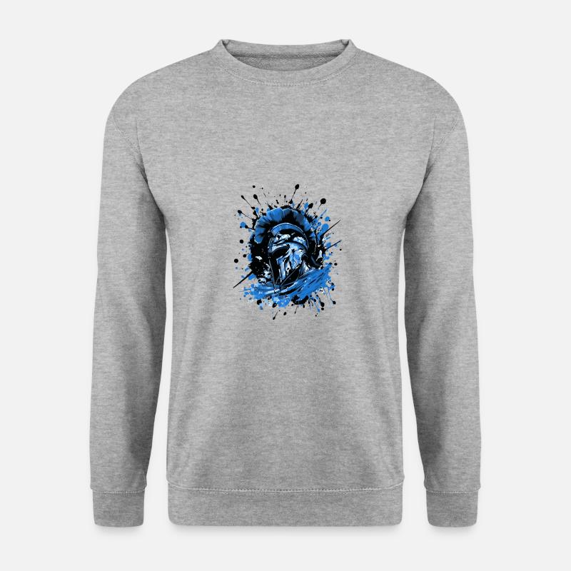 Spartaner Helm Sparta - Unisex Pullover - Weißgrau meliert