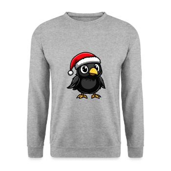 Raven Crow Noël - Sweat-shirt Unisexe - gris chiné - Devant - Alina (178cm) & Michal (187cm)
