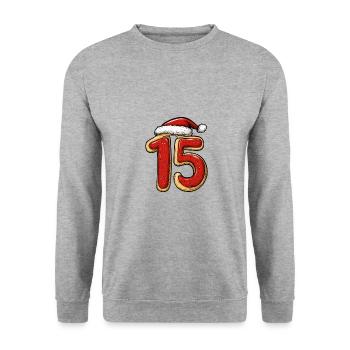 15 Numéro Noël - Sweat-shirt Unisexe - gris chiné - Devant - Alina (178cm) & Michal (187cm)