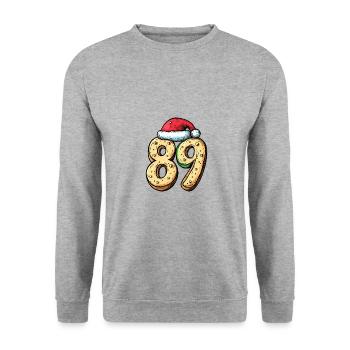 89 Number Christmas - Unisex Sweatshirt - salt & pepper - Front - Alina (178cm) & Michal (187cm)