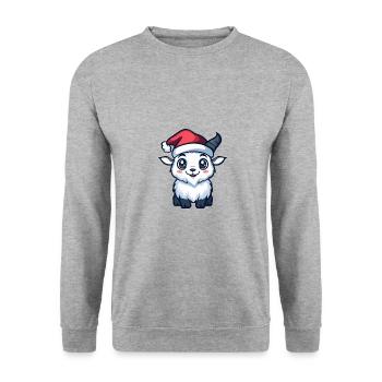 Chèvre de montagne Noël mignon - Sweat-shirt Unisexe - gris chiné - Devant - Alina (178cm) & Michal (187cm)