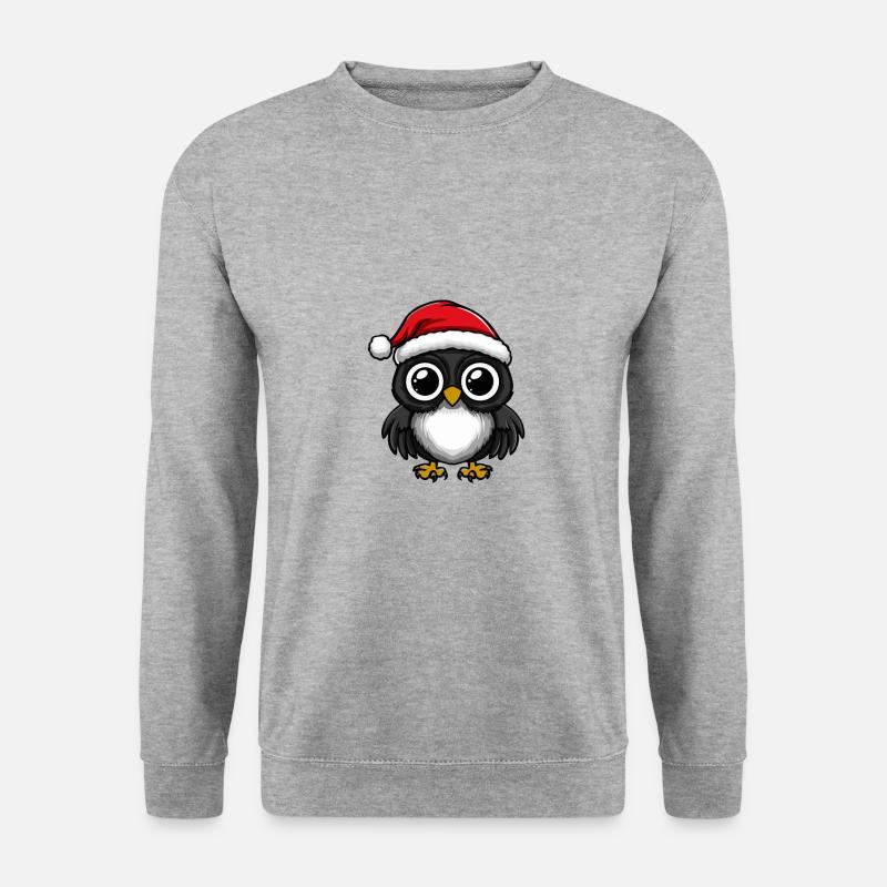 Eule Weihnachten Niedlich - Unisex Pullover - Weißgrau meliert