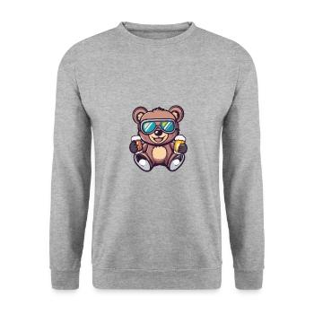 Bär Ski Bier - Unisex Pullover - Weißgrau meliert - Vorne - Alina (178cm) & Michal (187cm)