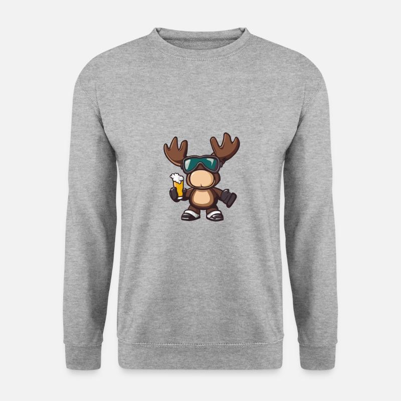 Moose Ski Beer - Unisex Sweatshirt - salt & pepper
