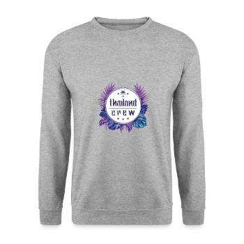 Thailand Crew Bunt - Unisex Pullover - Weißgrau meliert - Vorne - Alina (178cm) & Michal (187cm)