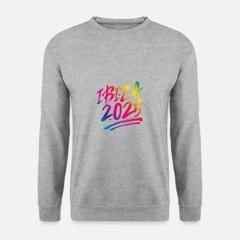 Ibiza 2025 Bunt - Unisex Pullover - Weißgrau meliert