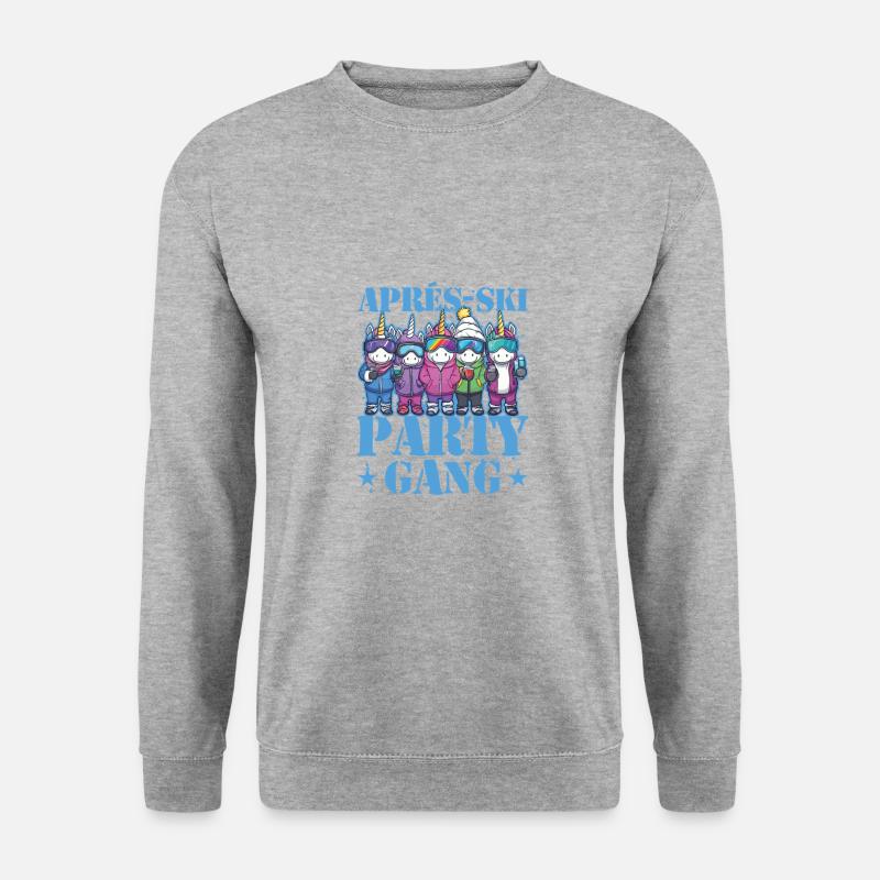 Apres Ski Party Gang Einhorn - Unisex Pullover - Weißgrau meliert