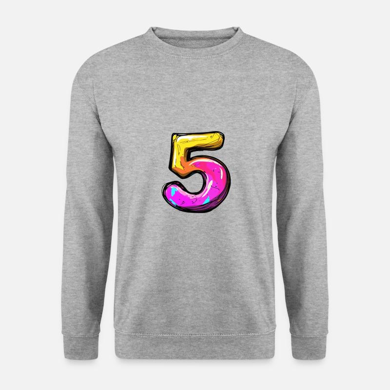 5 Number symbol - Unisex Sweatshirt - salt & pepper