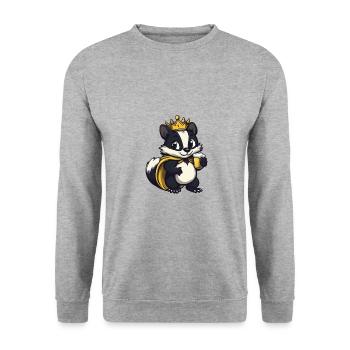 Skunk Bière Drôle - Sweat-shirt Unisexe - gris chiné - Devant - Alina (178cm) & Michal (187cm)
